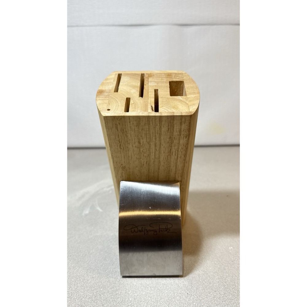Wolfgang Puck 5 Slot Wood Block  For Knife And Scissors